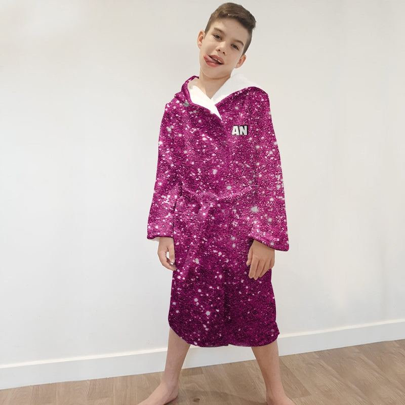 Jnr Boys Pink Glitter Effect Dressing Gown - Image 4
