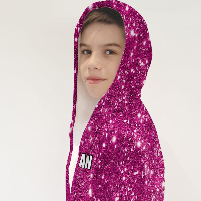 Jnr Boys Pink Glitter Effect Dressing Gown - Image 5