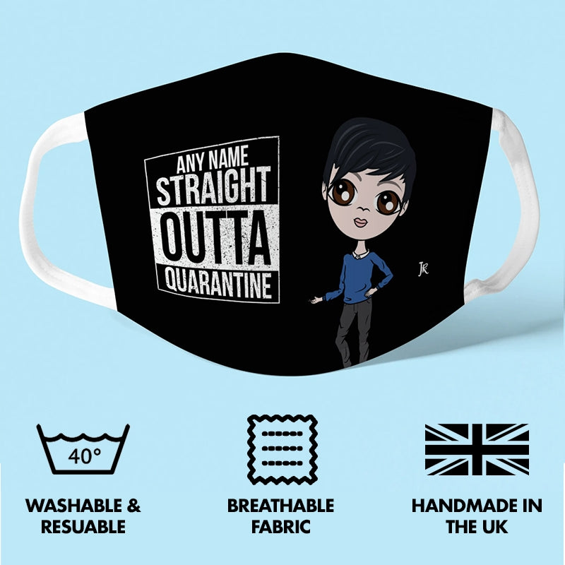 Jnr Boys Personalised Straight Outta Reusable Face Covering - Image 3