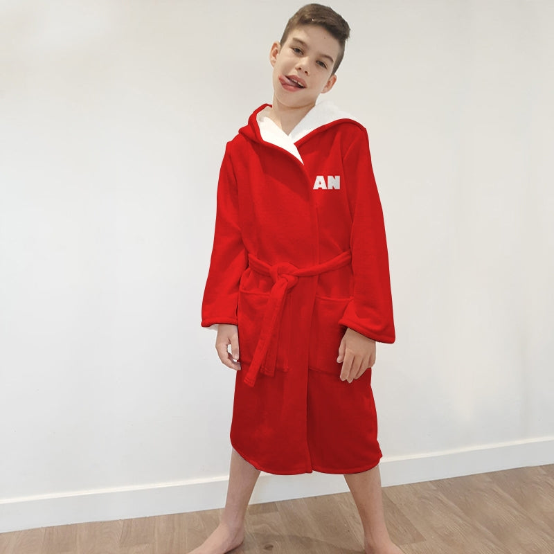 Jnr Boys Red Dressing Gown - Image 3