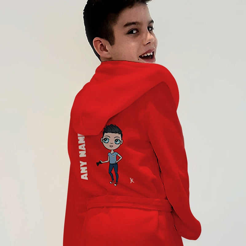 Jnr Boys Red Dressing Gown - Image 2