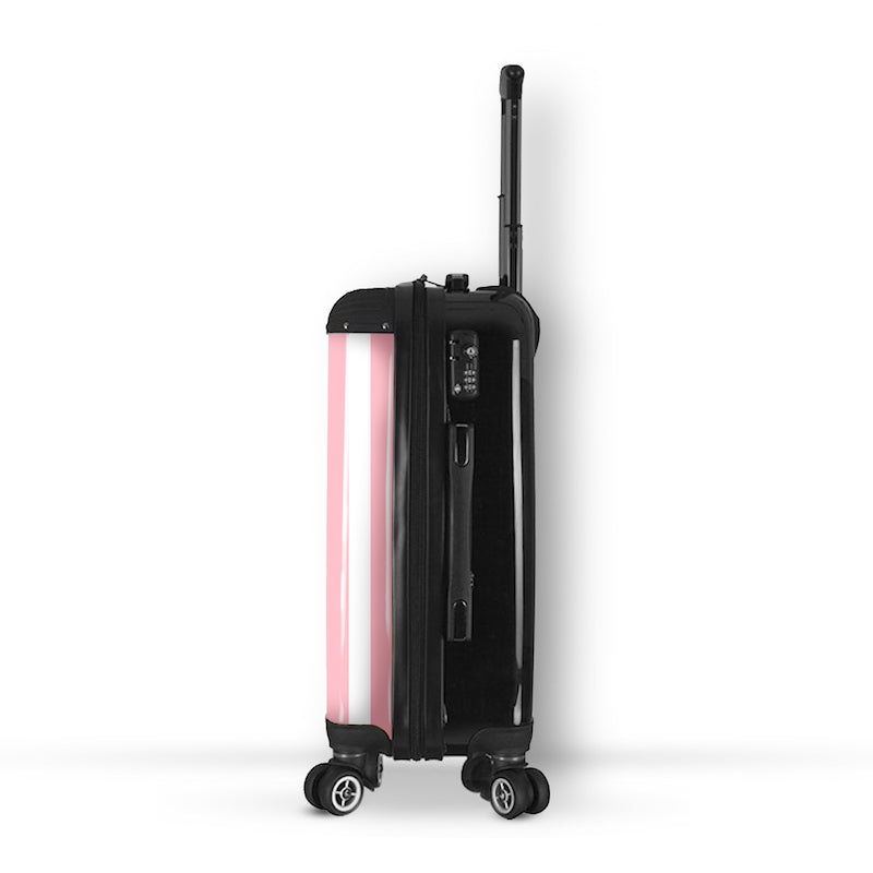 Jnr Boys Personalised Light Pink Stripe Suitcase - Image 2