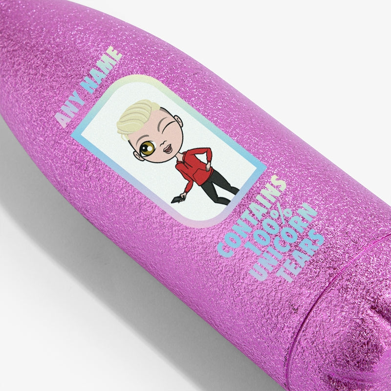 Jnr Boys Pink Glitter Water Bottle Unicorn Tears - Image 4