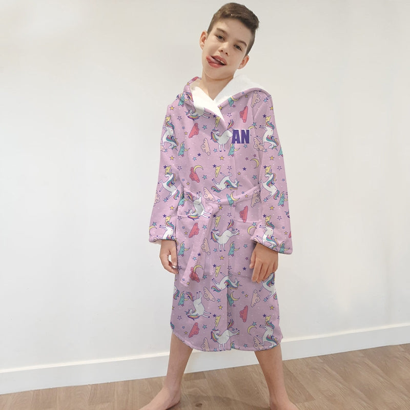 Jnr Boys Unicorns Print Dressing Gown - Image 3