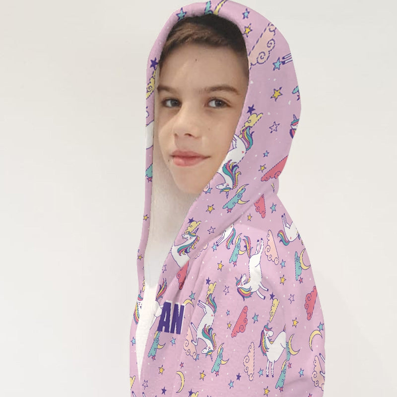 Jnr Boys Unicorns Print Dressing Gown - Image 5