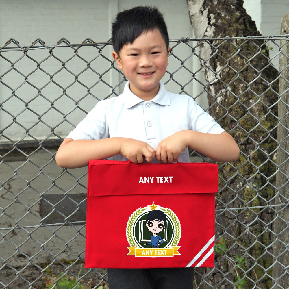 Jnr Boys School Emblem Green Book Bag - Image 3