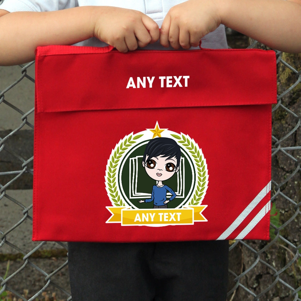 Jnr Boys School Emblem Green Book Bag - Image 1
