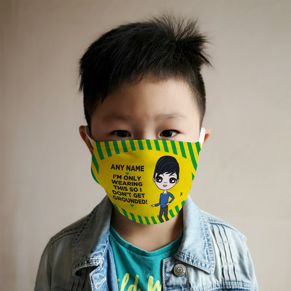 Jnr Boys Personalised Grounded Reusable Face Covering - Image 2