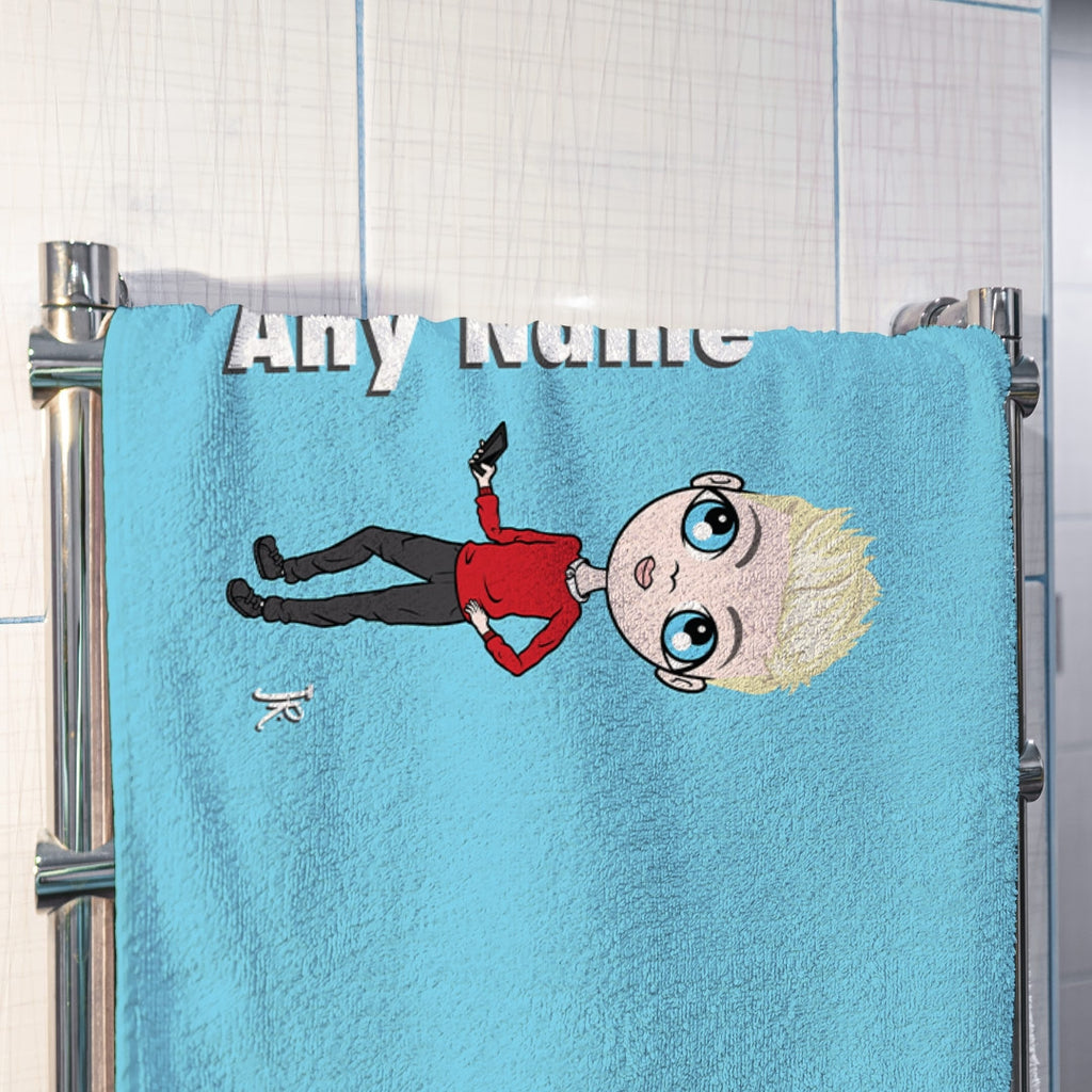 Jnr Boys Blue Hand Towel - Image 2