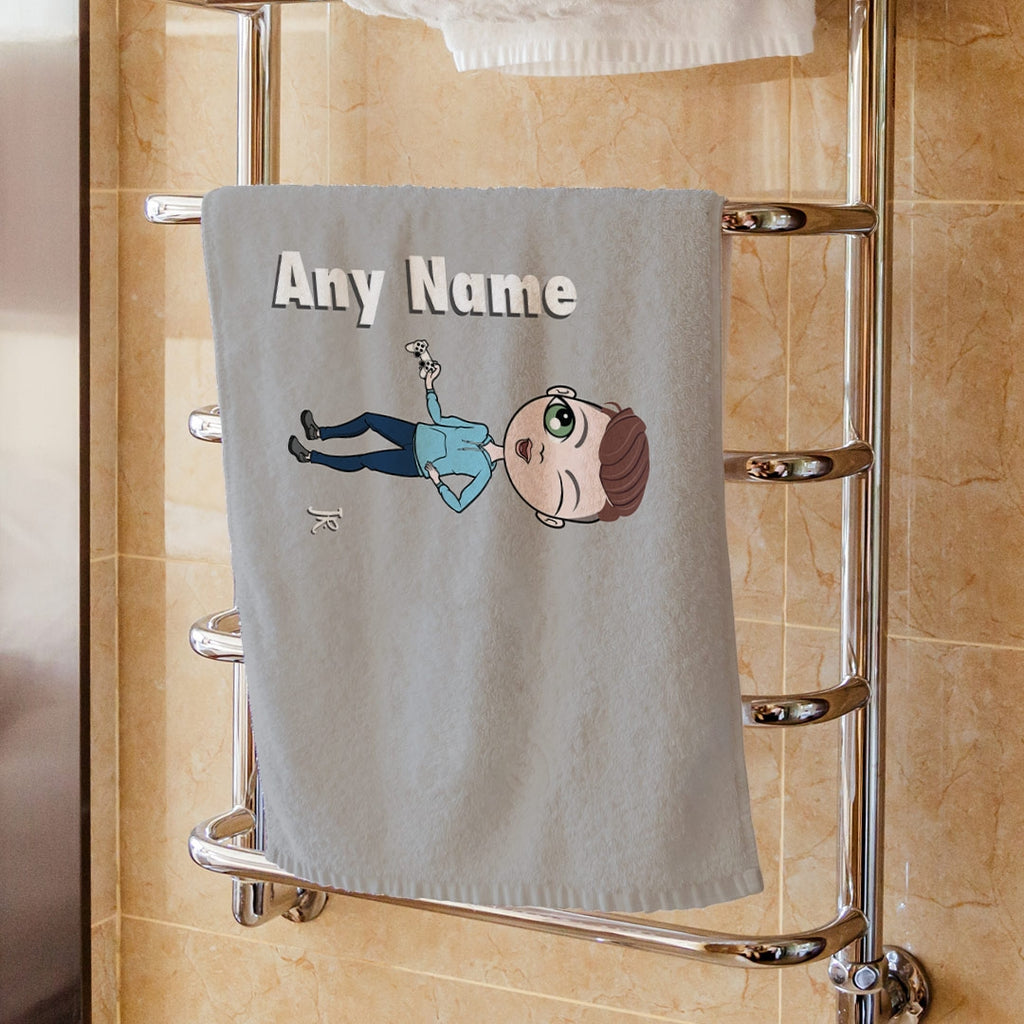 Jnr Boys Grey Hand Towel - Image 1
