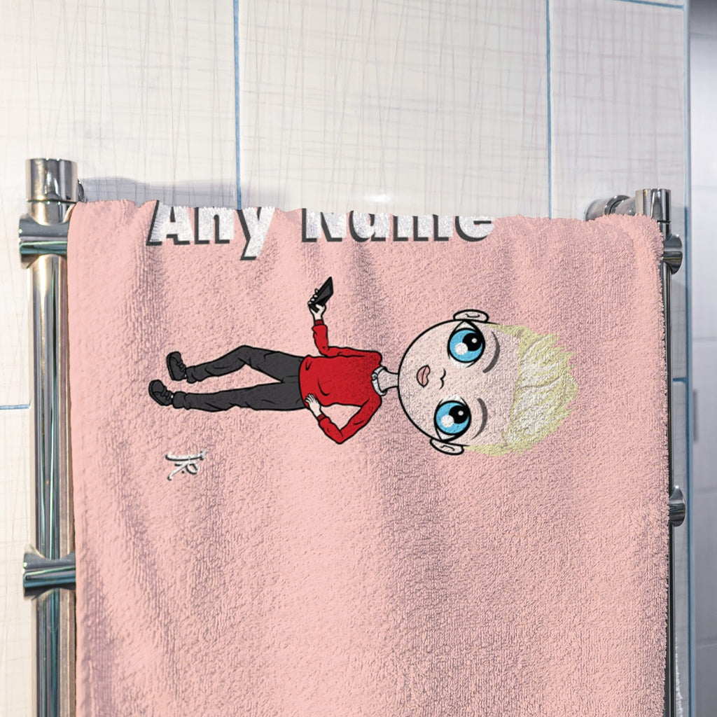 Jnr Boys Pink Hand Towel - Image 2