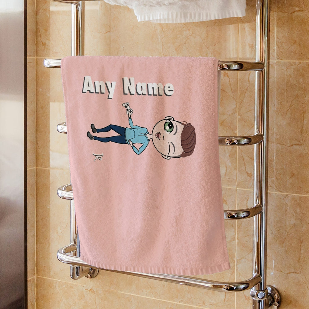 Jnr Boys Pink Hand Towel - Image 1