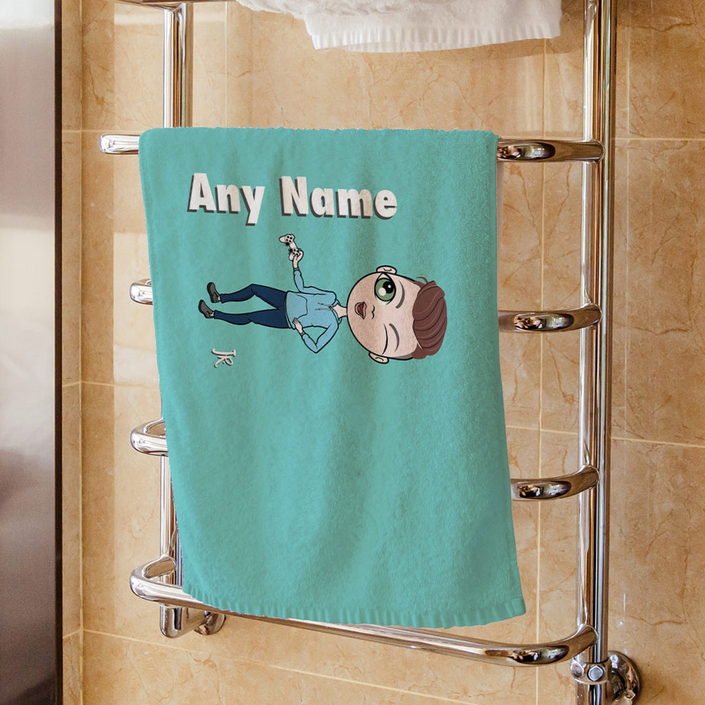 Jnr Boys Turquoise Hand Towel - Image 1