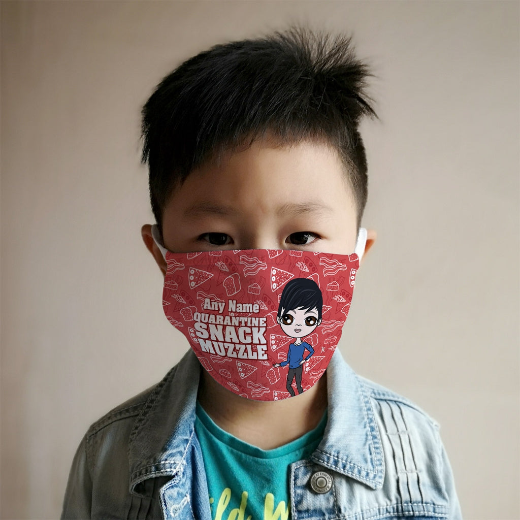 Jnr Boys Personalised Snack Muzzle Reusable Face Covering - Image 5