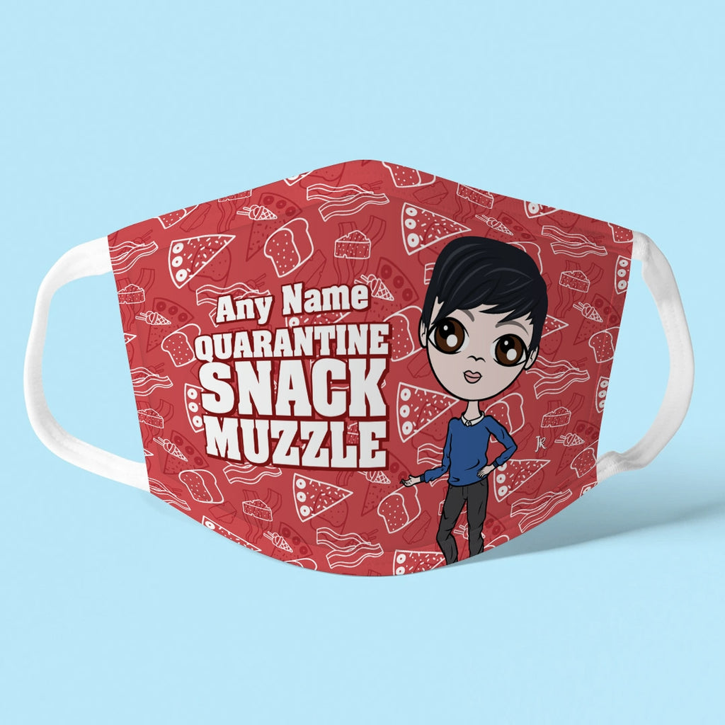 Jnr Boys Personalised Snack Muzzle Reusable Face Covering - Image 1