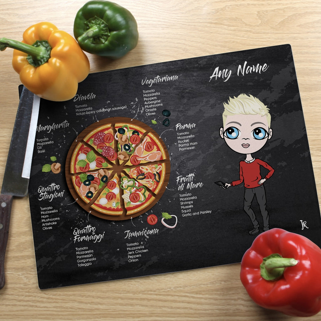 Jnr Boys Glass Chopping Board - Pizza Selection - Image 5