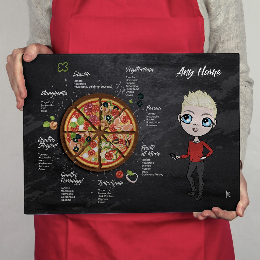 Jnr Boys Glass Chopping Board - Pizza Selection - Image 1