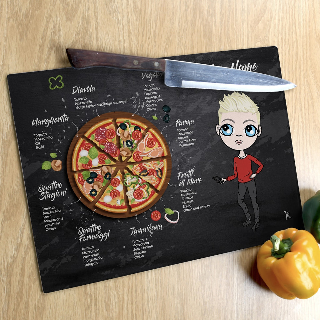 Jnr Boys Glass Chopping Board - Pizza Selection - Image 3