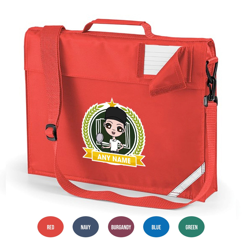 Jnr Boys Premium Personalised School Emblem Green Book Bag - Image 2