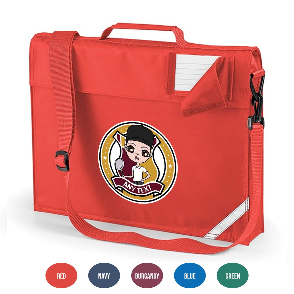 Jnr Boys Premium Personalised School Emblem Mustard Book Bag - Image 2