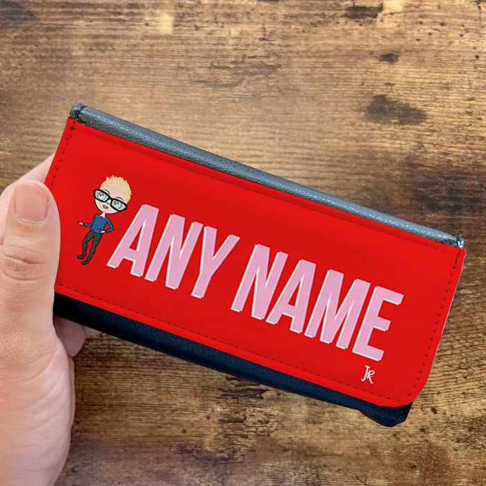 Jnr Boys Personalised Red Bold Name Glasses Case - Image 2