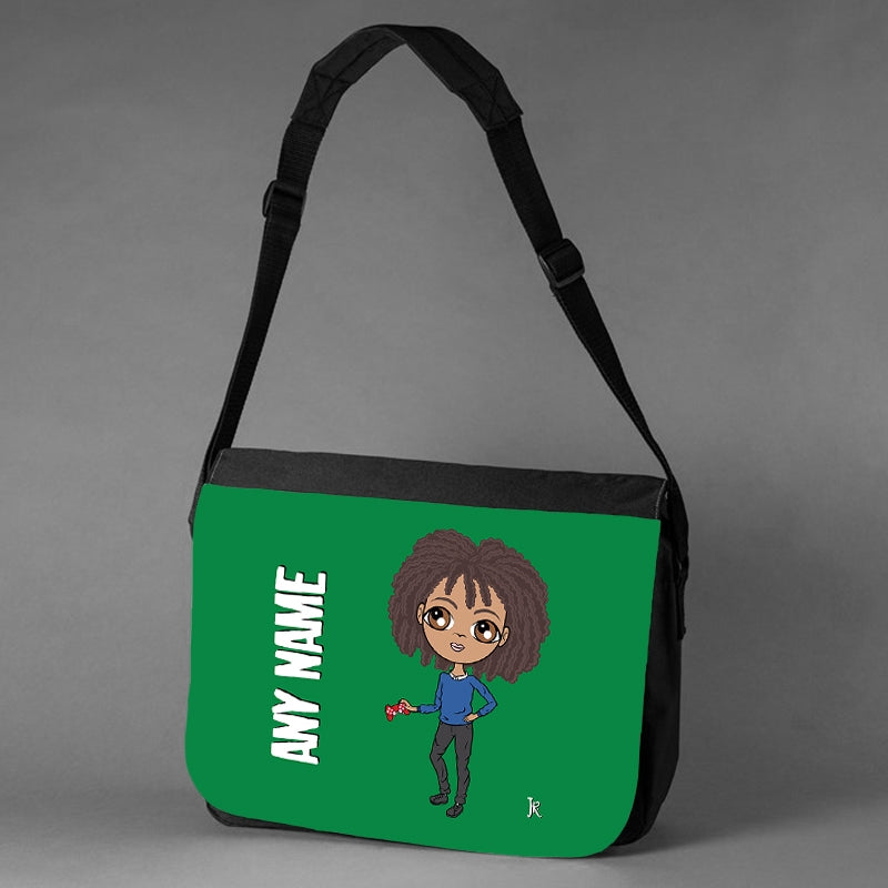 Jnr Boys Personalised Green Messenger Bag - Image 3