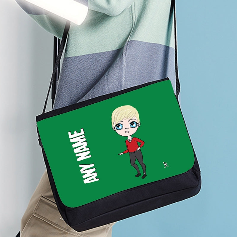 Jnr Boys Personalised Green Messenger Bag - Image 2