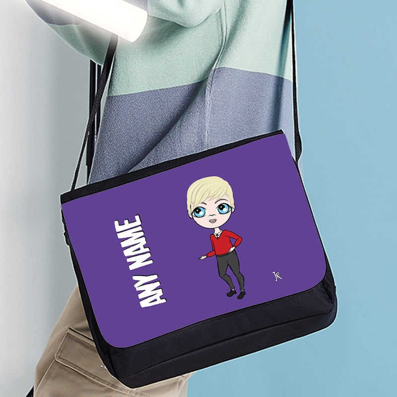 Jnr Boys Personalised Purple Messenger Bag - Image 4