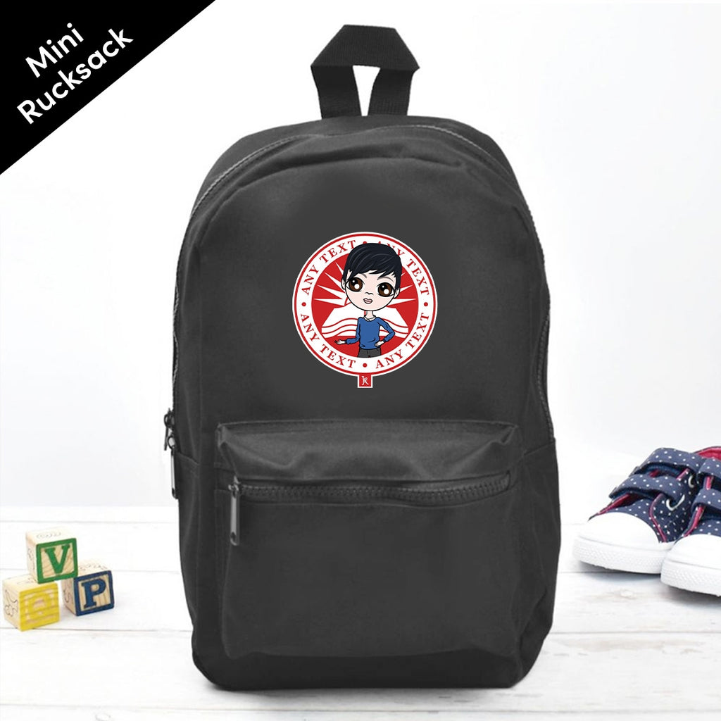 Jnr Boys Personalised Sun And Book Stamp Mini Rucksack - Image 1
