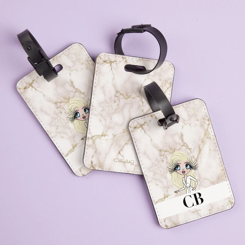ClaireaBella Personalised LUX Pink Marble Passport Cover & Luggage Tag Bundle - Image 2