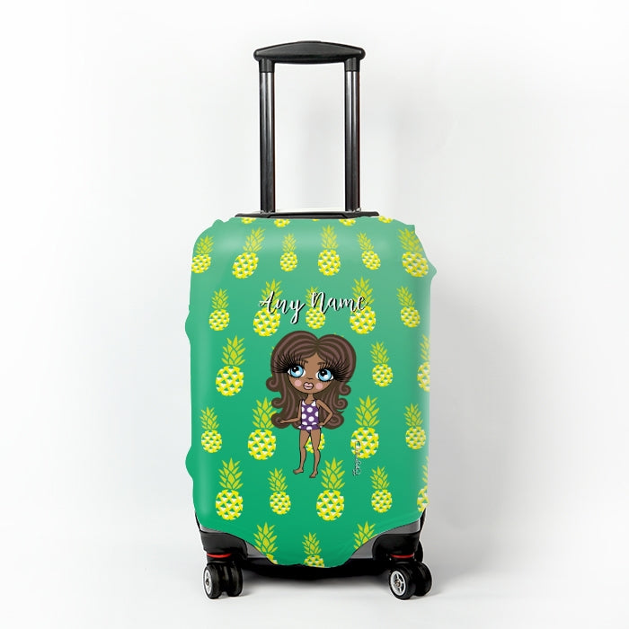 ClaireaBella Girls Pineapple Print Suitcase Cover - Image 1