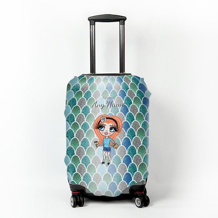 ClaireaBella Girls Mermaid Glitter Effect Suitcase Cover - Image 1