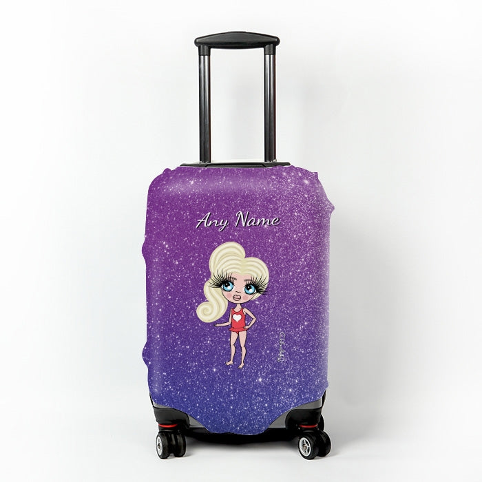 ClaireaBella Girls Ombre Glitter Effect Suitcase Cover - Image 1