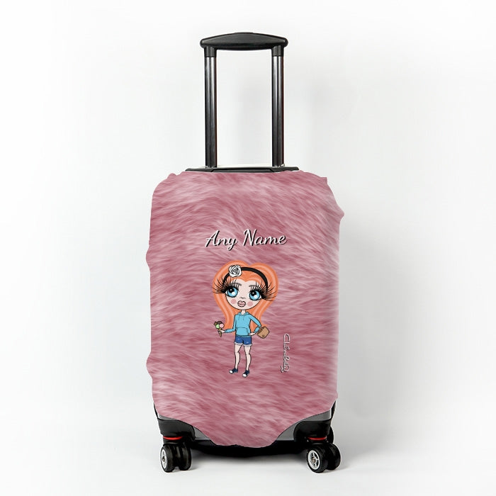 ClaireaBella Girls Fur Effect Suitcase Cover - Image 1