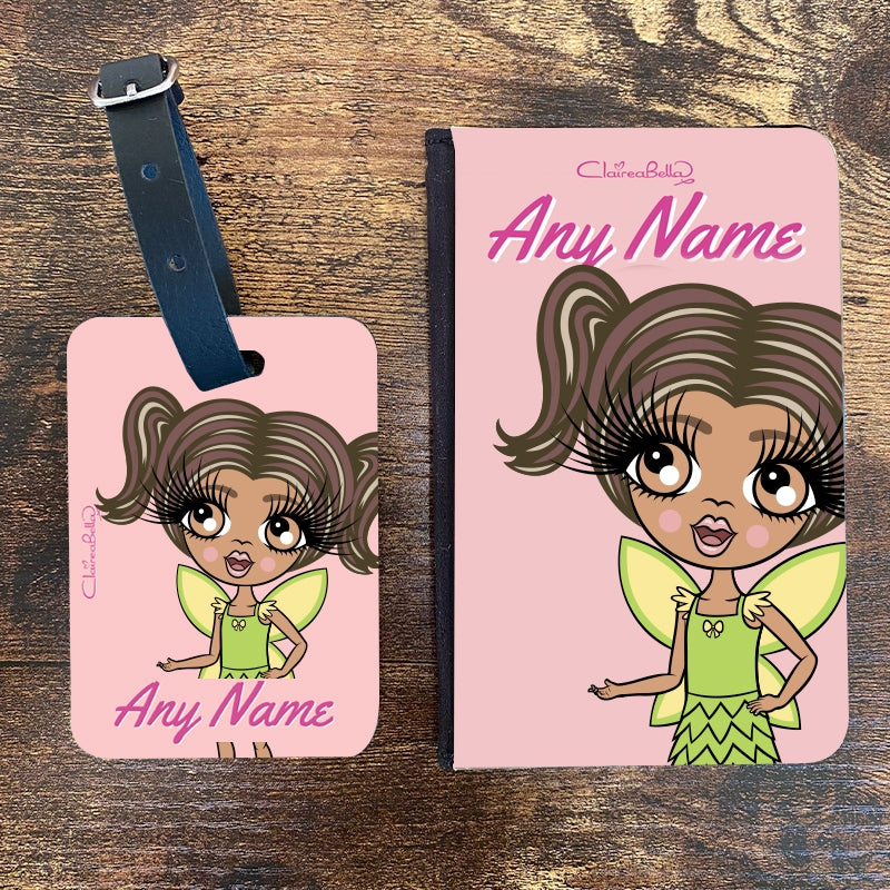 ClaireaBella Girls Personalised Pink Passport Cover & Luggage Tag Bundle - Image 1