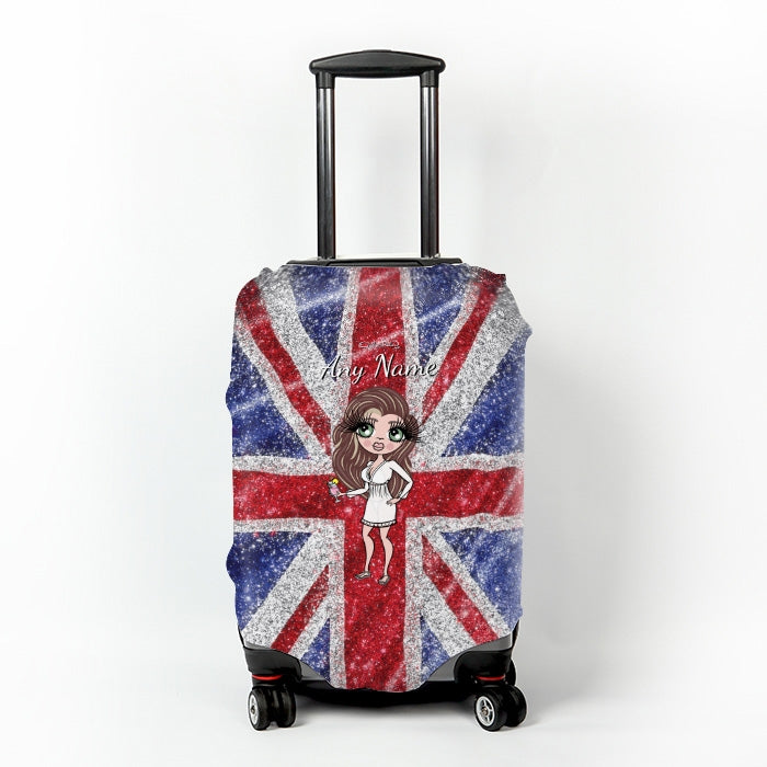 ClaireaBella Glitter Effect Union Jack Suitcase Cover - Image 1