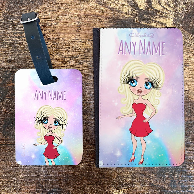 ClaireaBella Personalised Unicorn Colours Passport Cover & Luggage Tag Bundle - Image 1