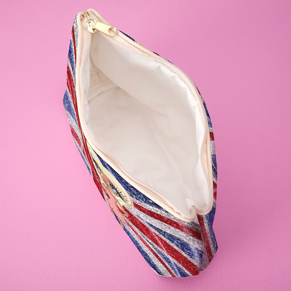 ClaireaBella Glitter Effect Union Jack Make Up Bag - Image 6