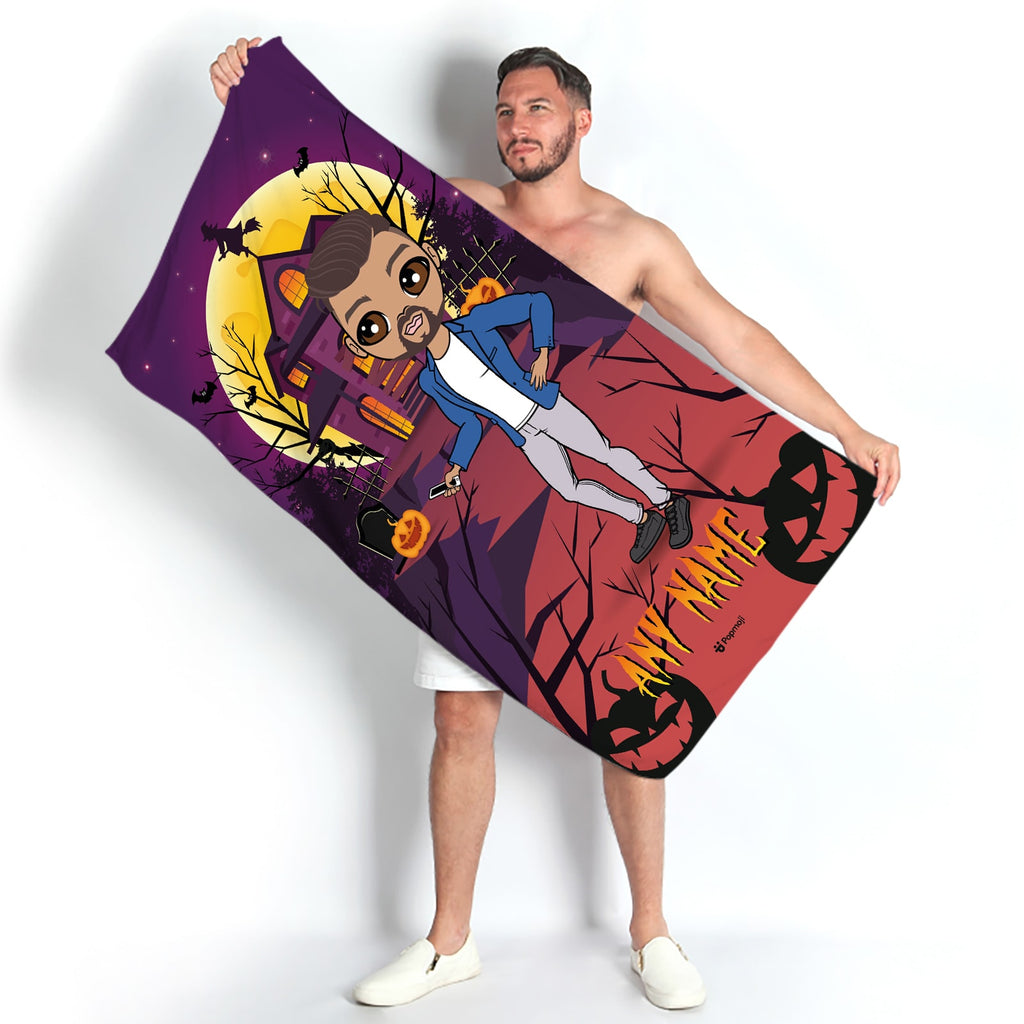 MrCB Haunted House Beach Towel