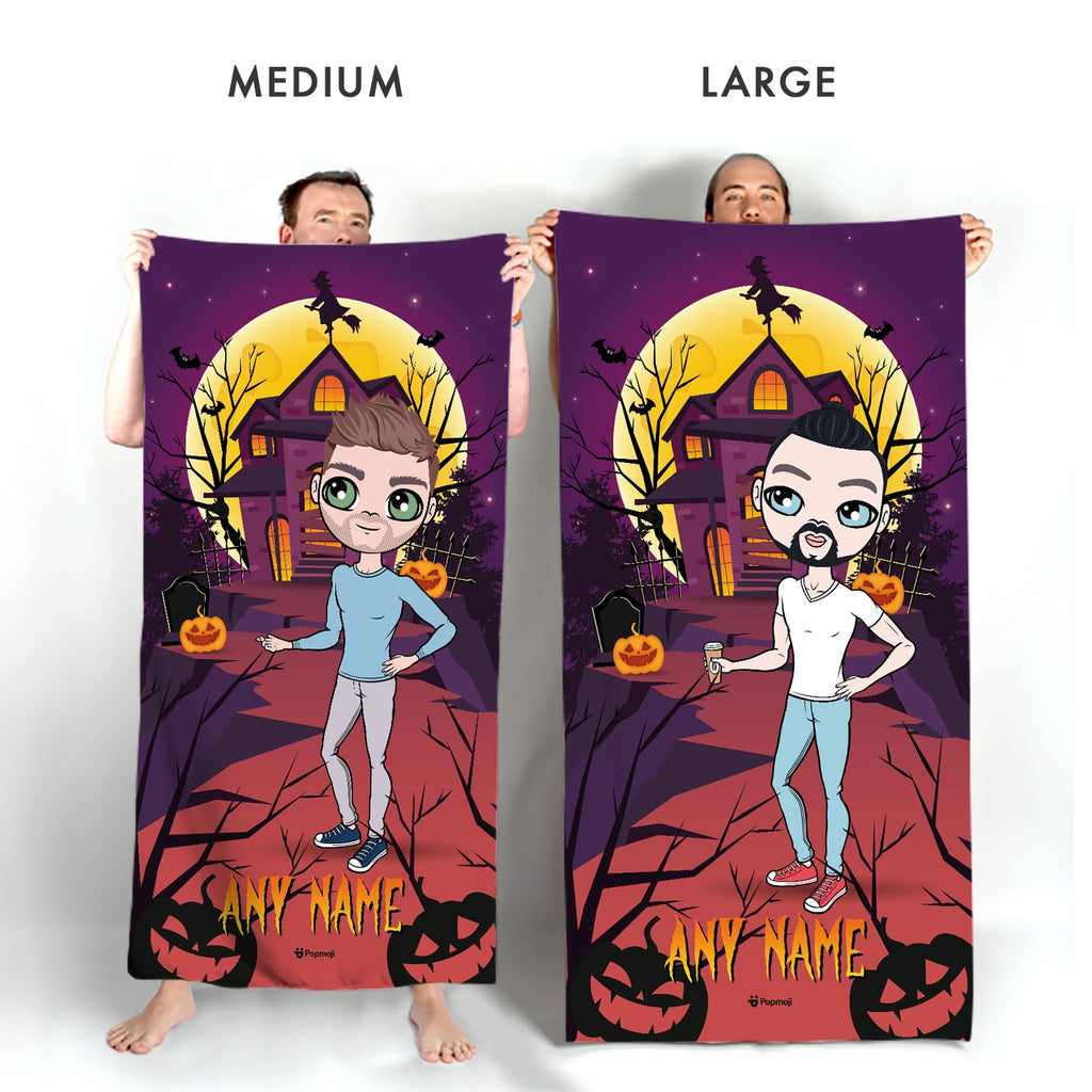 MrCB Haunted House Beach Towel