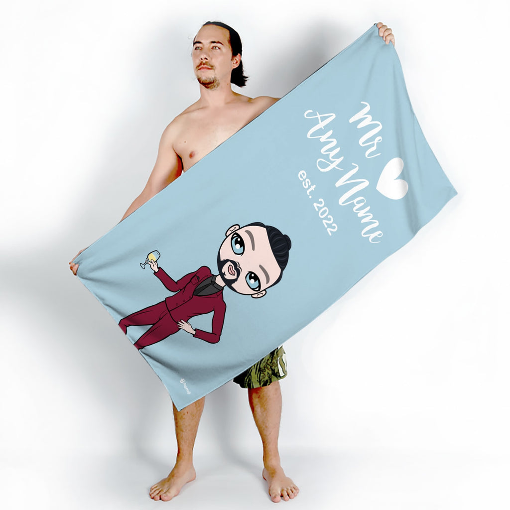 MrCB Bold Matching Mr Blue Beach Towel