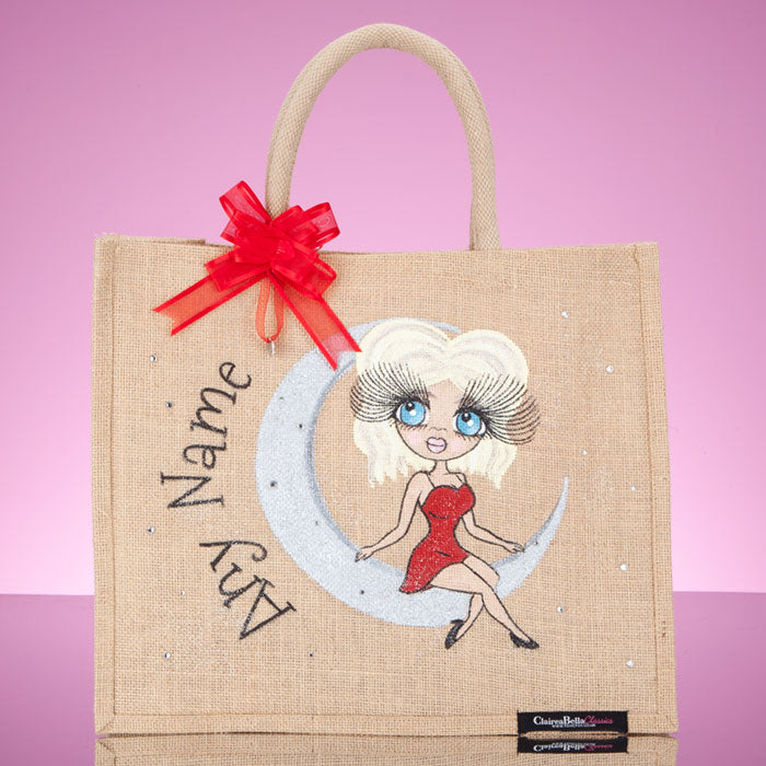 ClaireaBella Large Love You To The Moon Jute Bag - Image 1