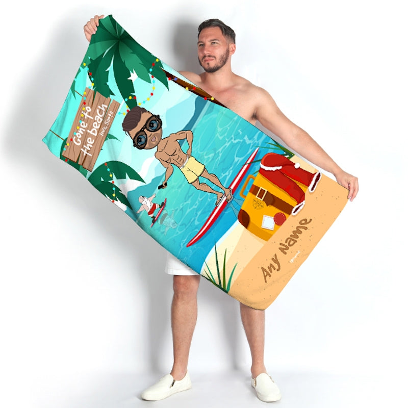 MrCB Surfing Santa Beach Towel - Image 1