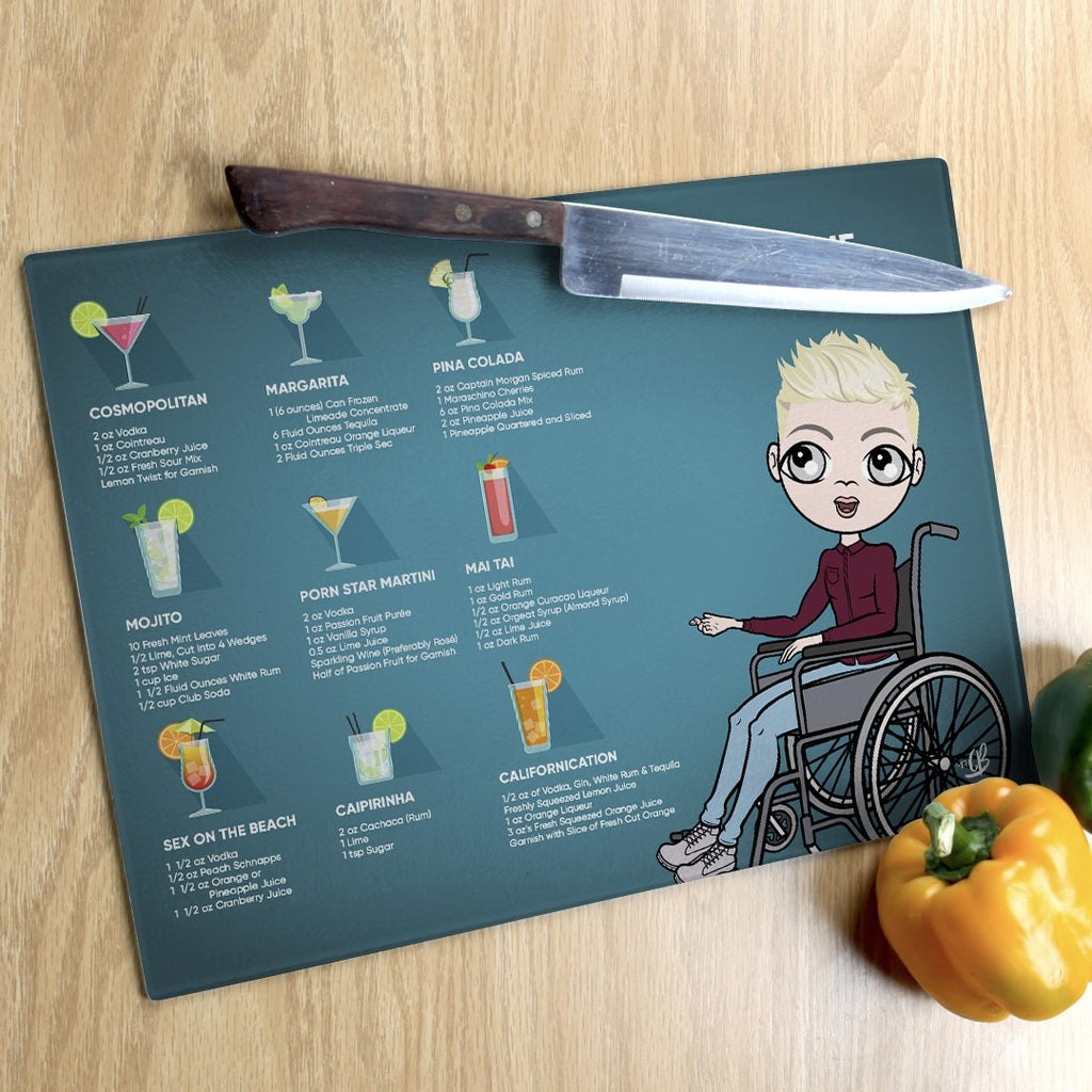 MrCB Wheelchair Glass Chopping Board - Cocktail Recipes - Image 3