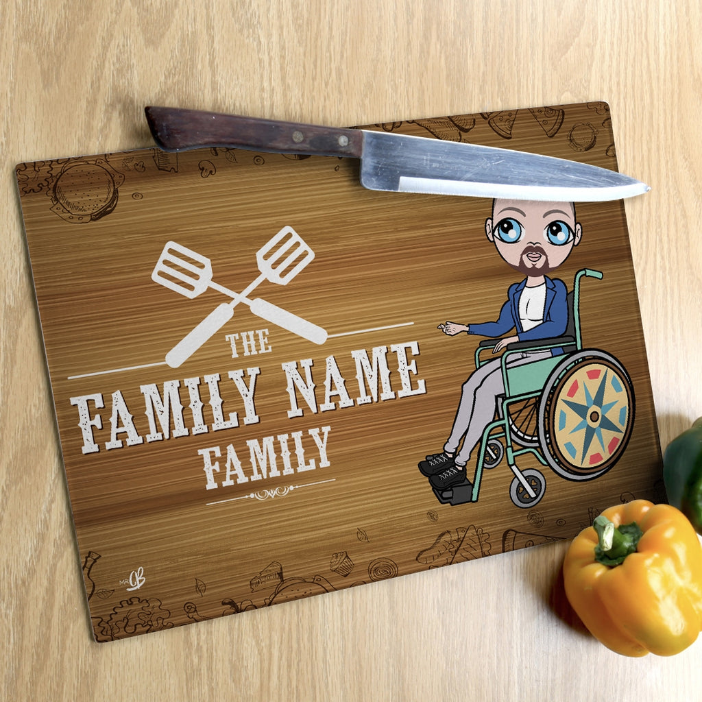 MrCB Wheelchair Glass Chopping Board - Family Name - Image 3