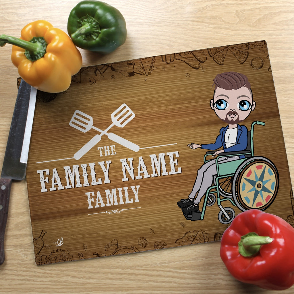 MrCB Wheelchair Glass Chopping Board - Family Name - Image 5