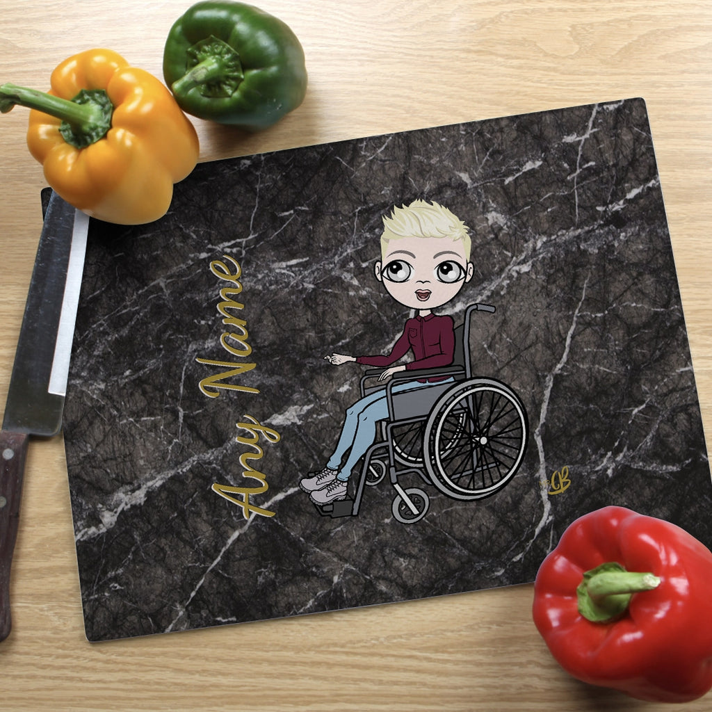 MrCB Wheelchair Glass Chopping Board - Marble Effect - Image 3