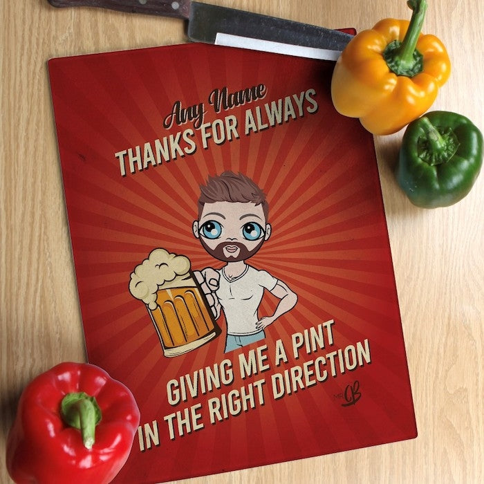 MrCB Glass Chopping Board - Pint In The Right Direction - Image 1