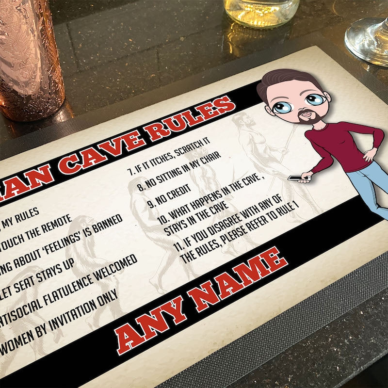 MrCB Personalised Man Cave Rules Rubber Bar Runner - Image 2