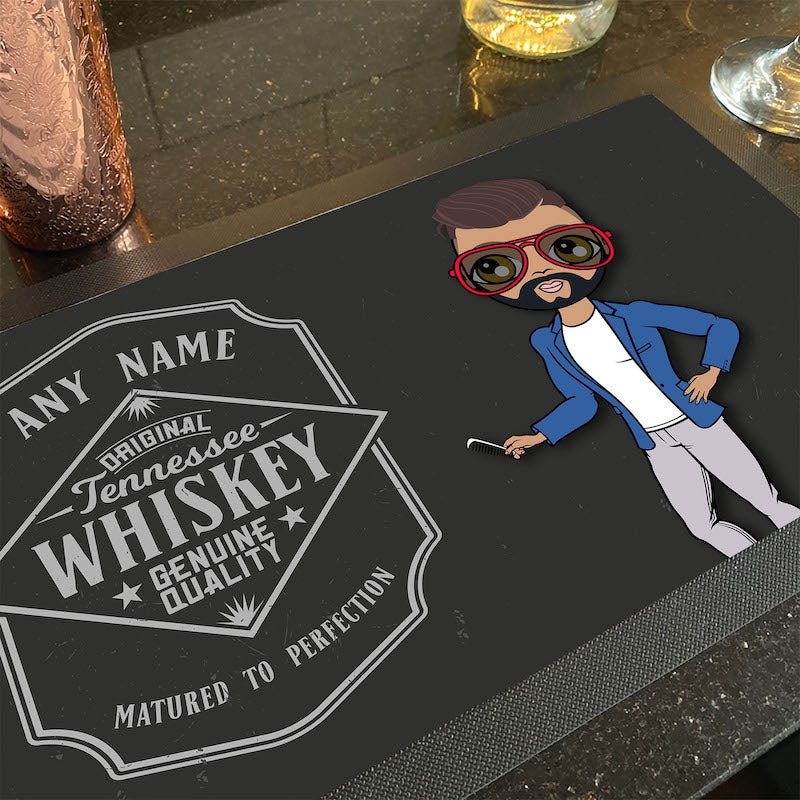 MrCB Personalised Whiskey Label Rubber Bar Runner - Image 1